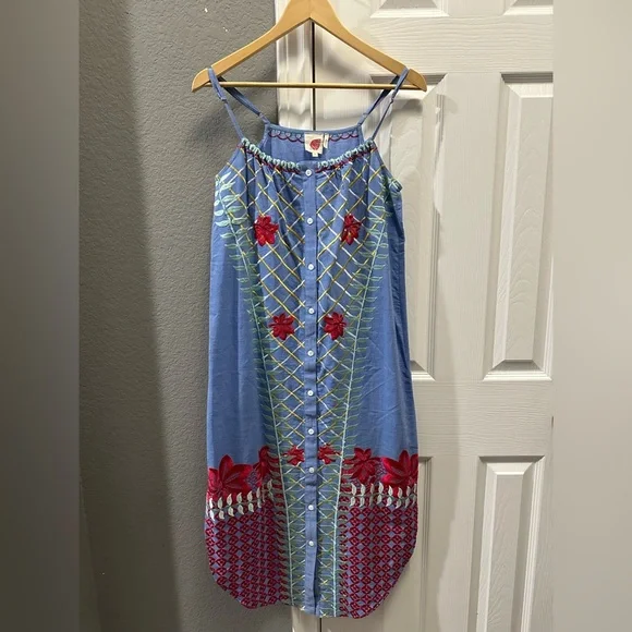 Anthropologie Estila embroidered tank dress women size XS - Picture 5 of 7